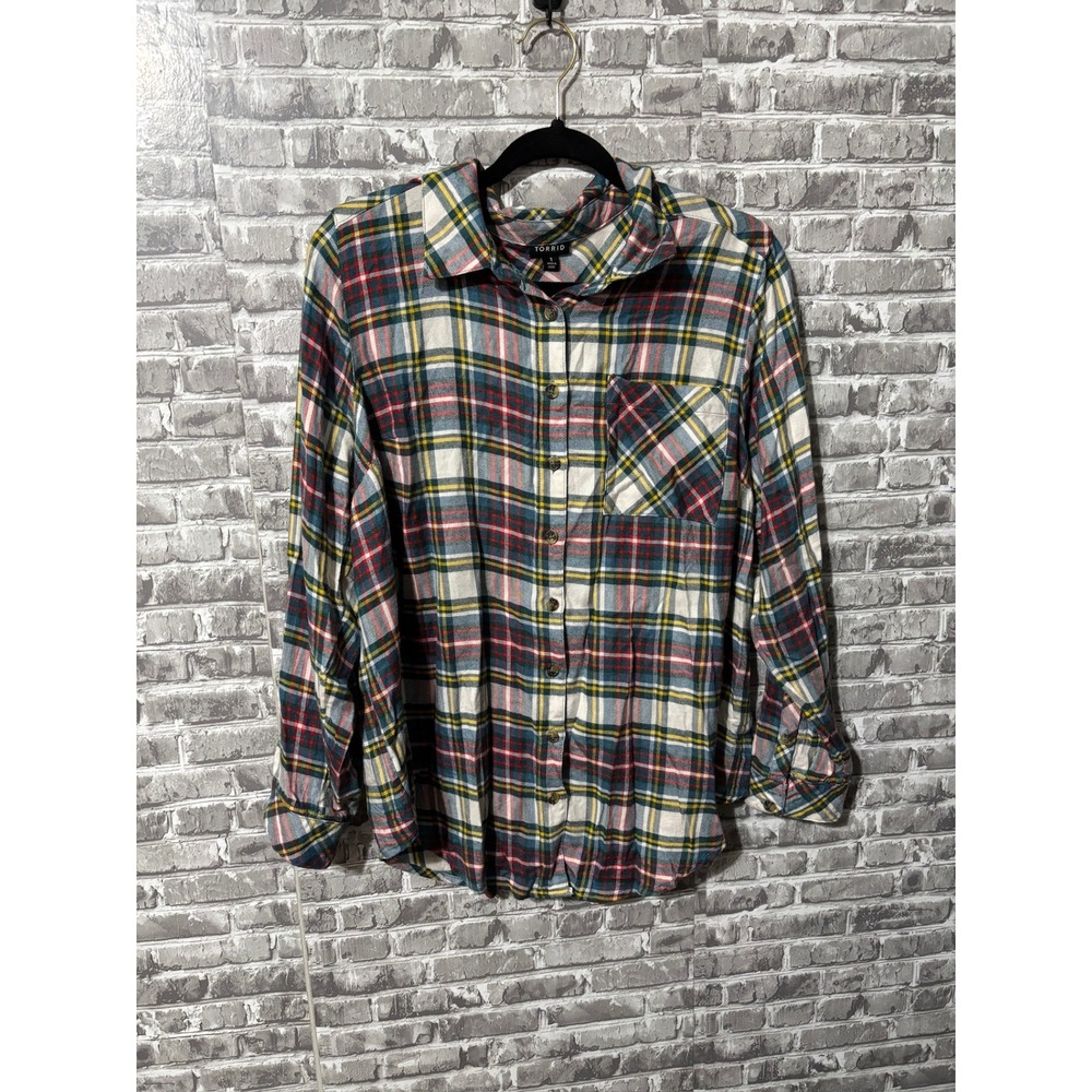 Torrid Flannel Button Down Top - Picture 1 of 4
